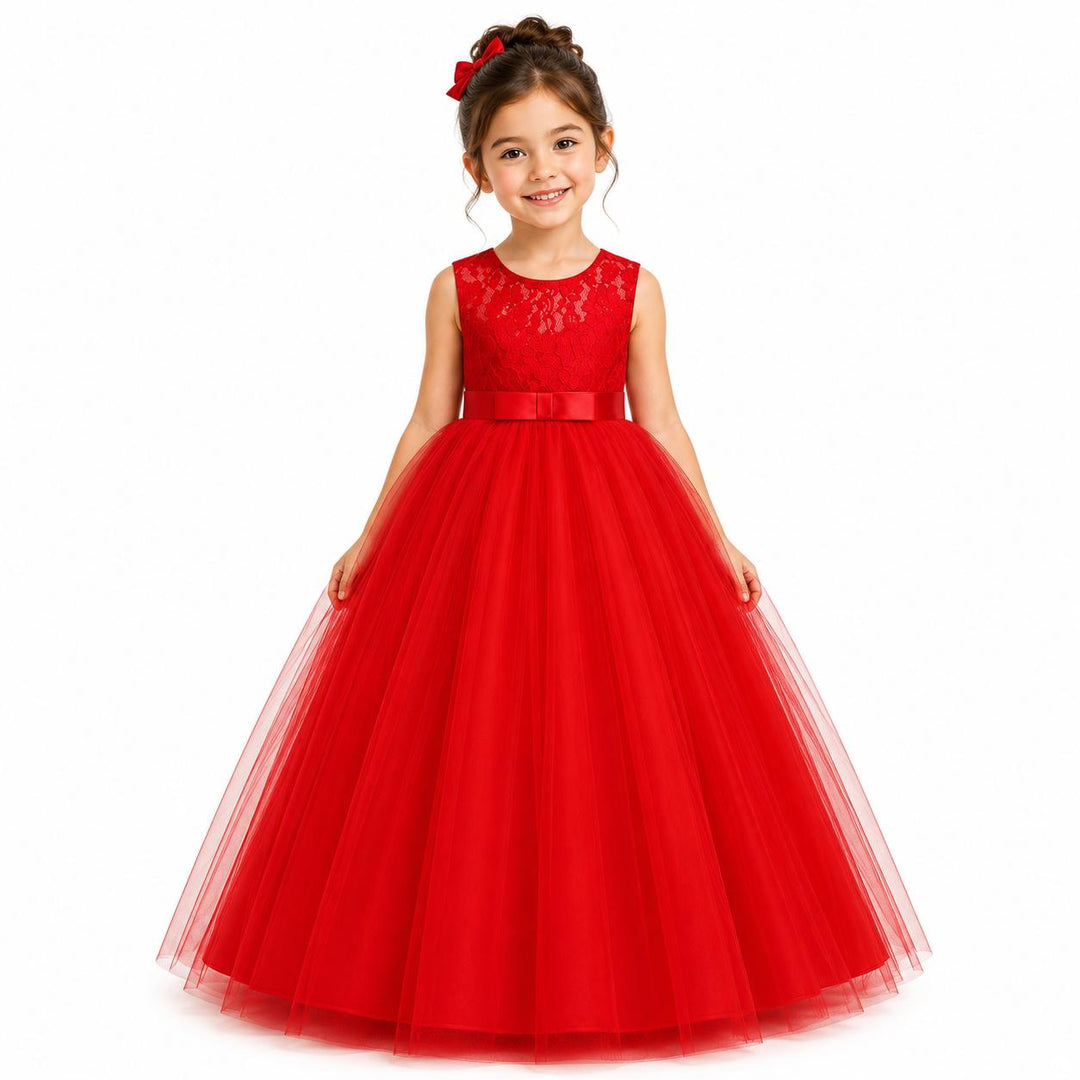 Elegant Lace Princess Dress - Girls