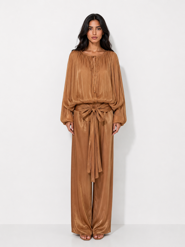 Pearl Mist Shimmer Blouse - Elegance
