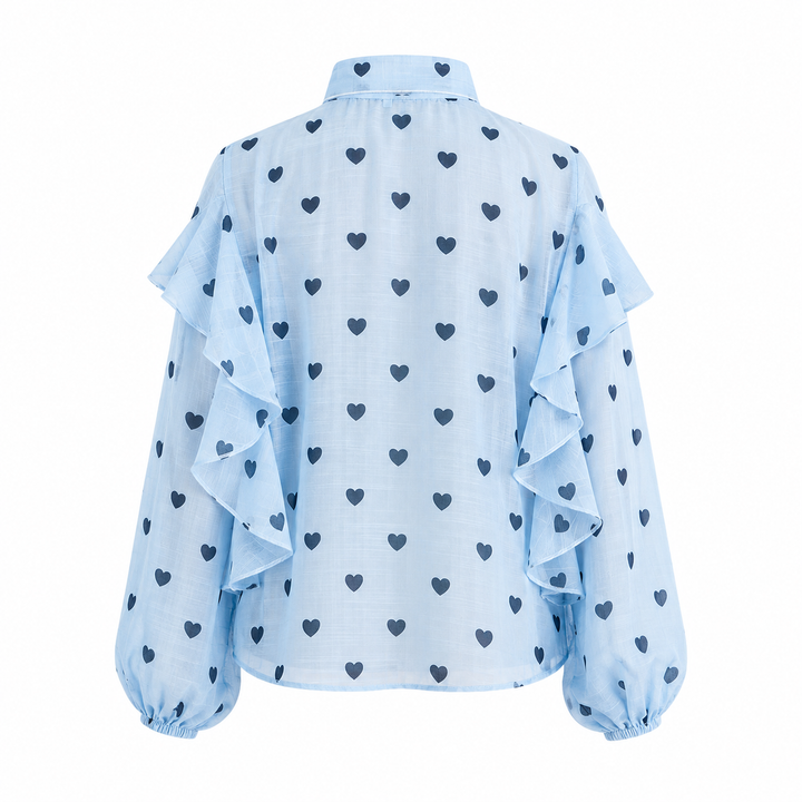Sky Heart Ruffle Blouse - Charm