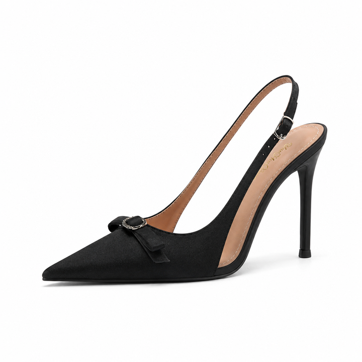 Satin Bow Slingback Stiletto Pumps – NOIDS