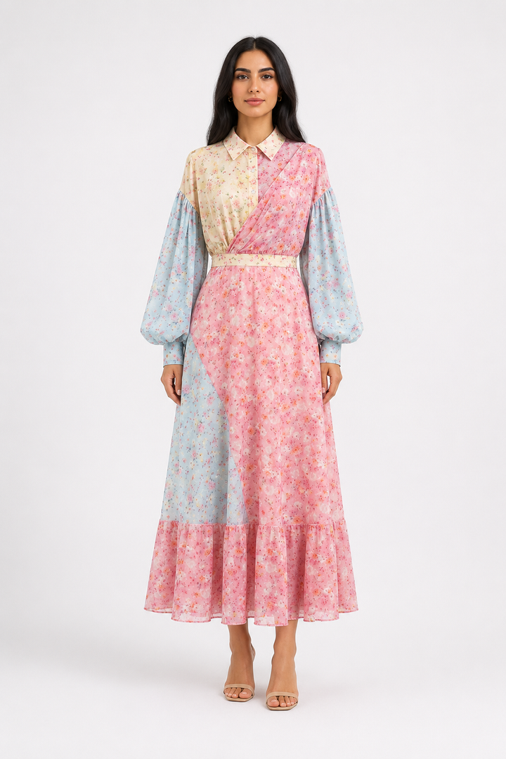 Pastel Garden Floral Maxi Dress - Blossom