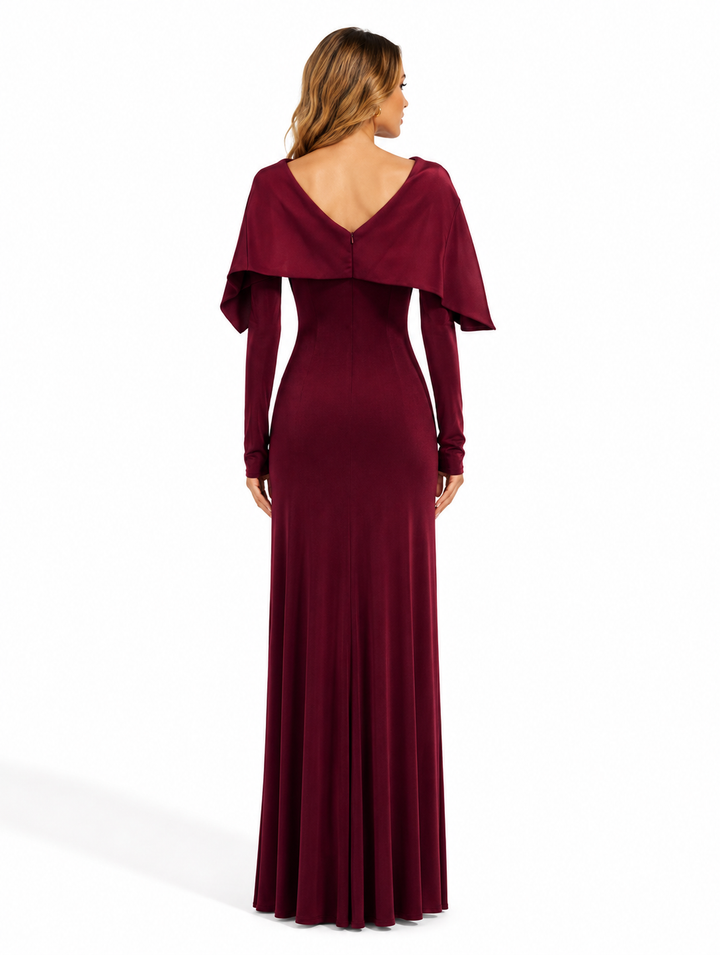 Draped Off-Shoulder Maxi Dress - Ocean