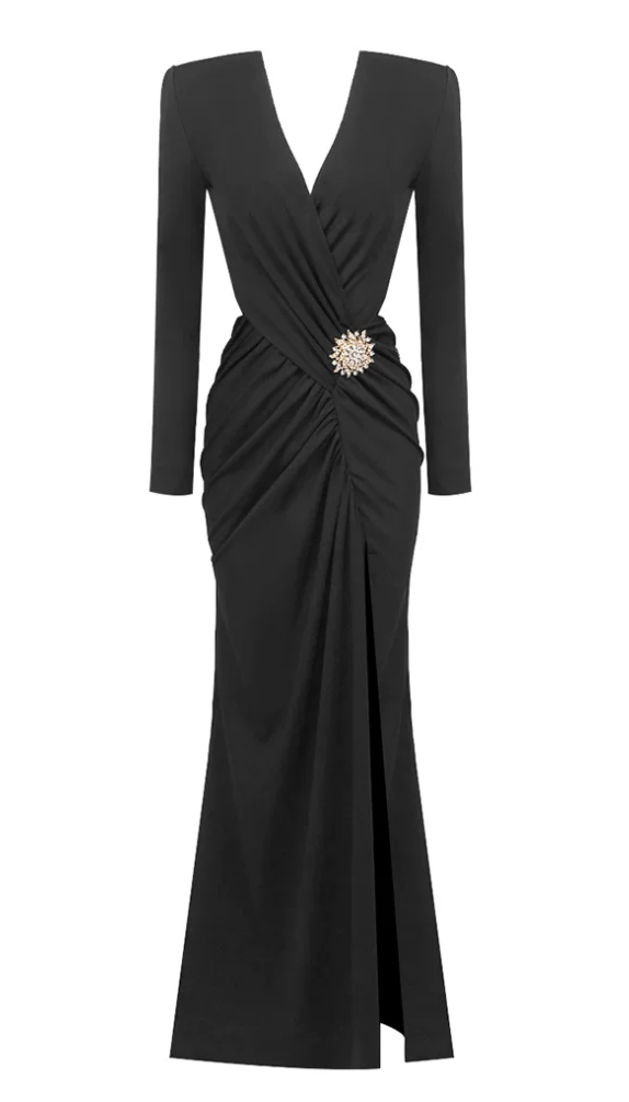 White Cut-Out Embellished Evening Gown – Celestine
