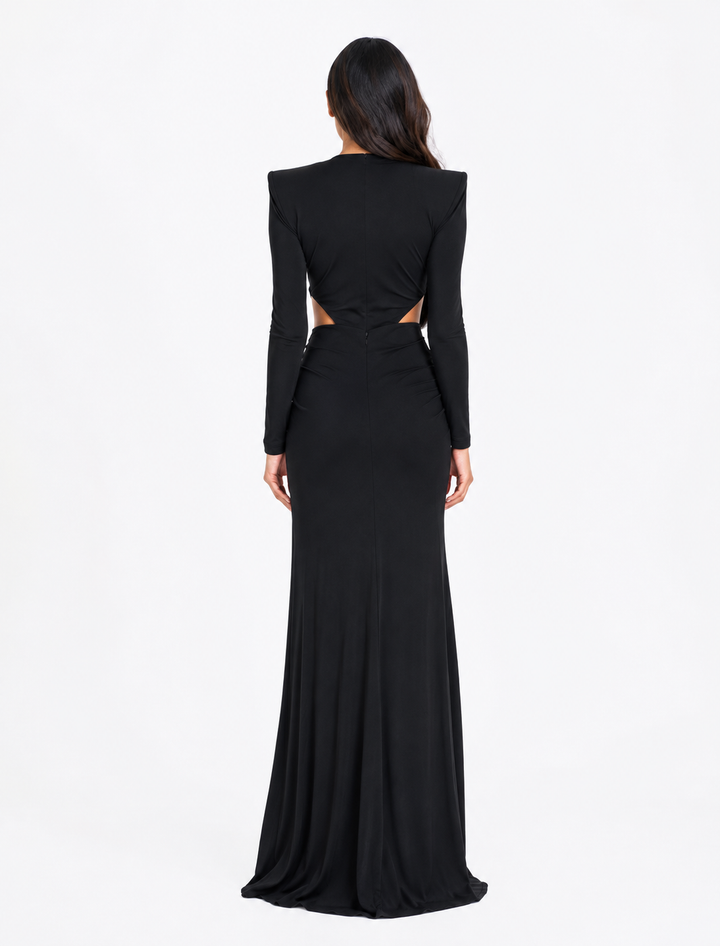 White Cut-Out Embellished Evening Gown – Celestine