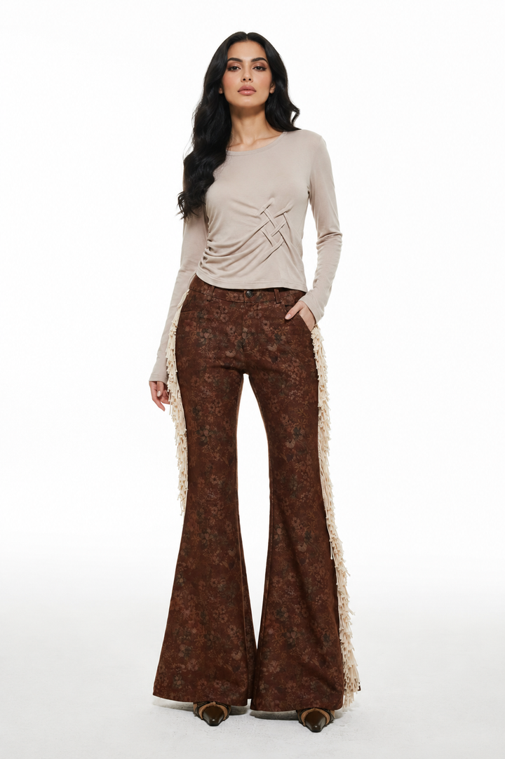 Floral Fringe Flare Pants – Sienna