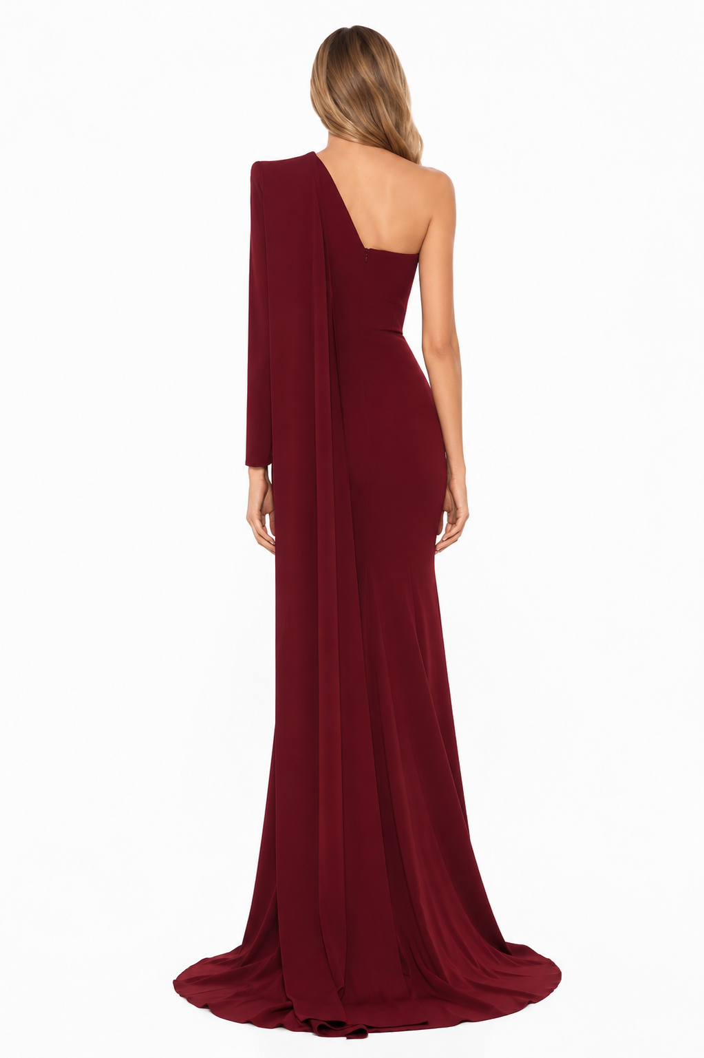 One-Shoulder Mermaid Gown – Merlot