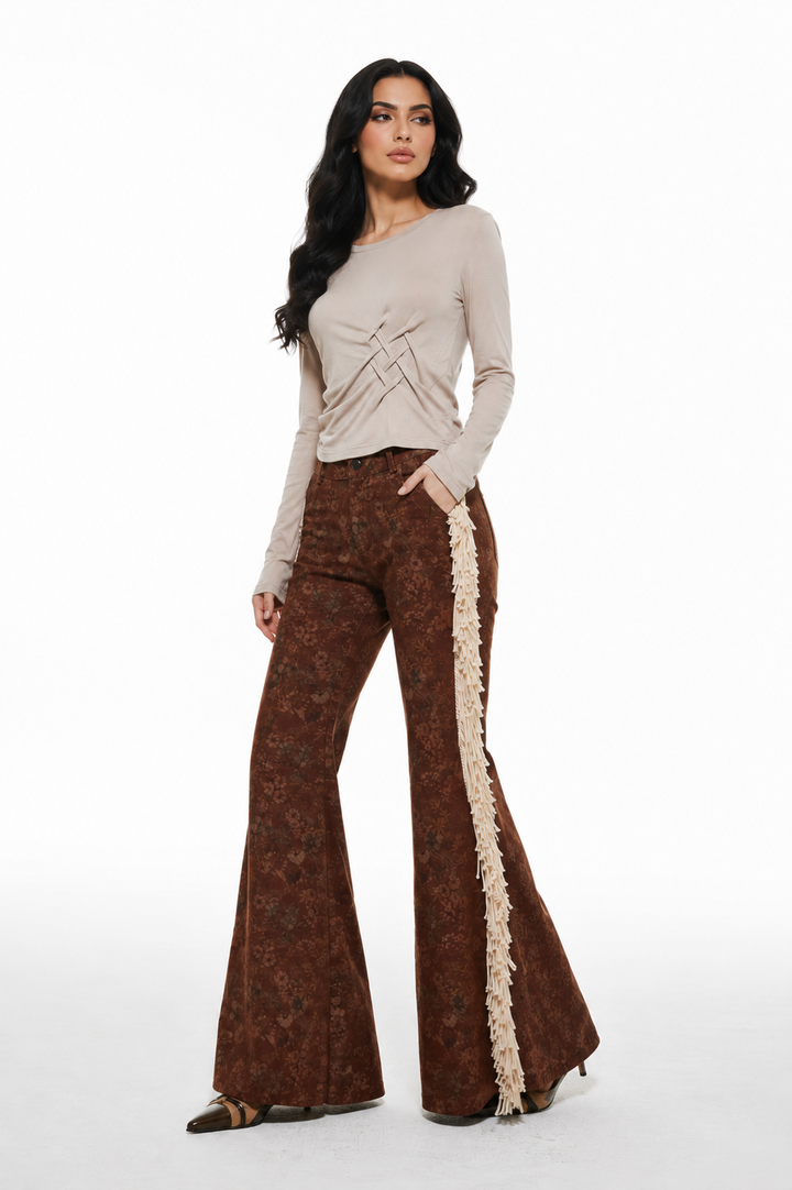 Floral Fringe Flare Pants – Sienna