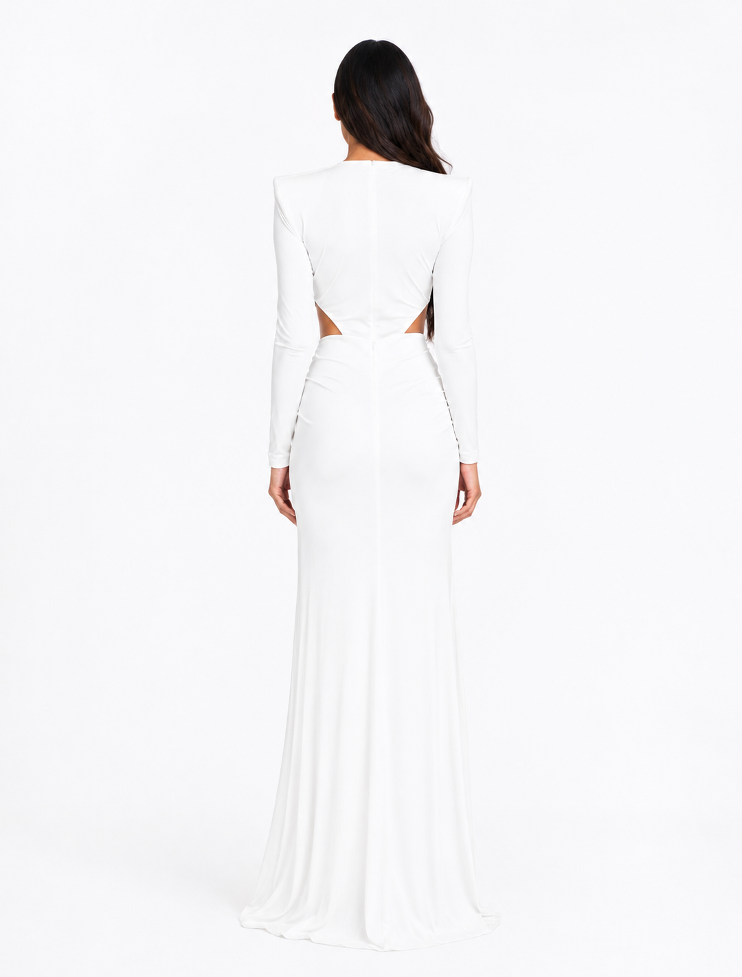 White Cut-Out Embellished Evening Gown – Celestine