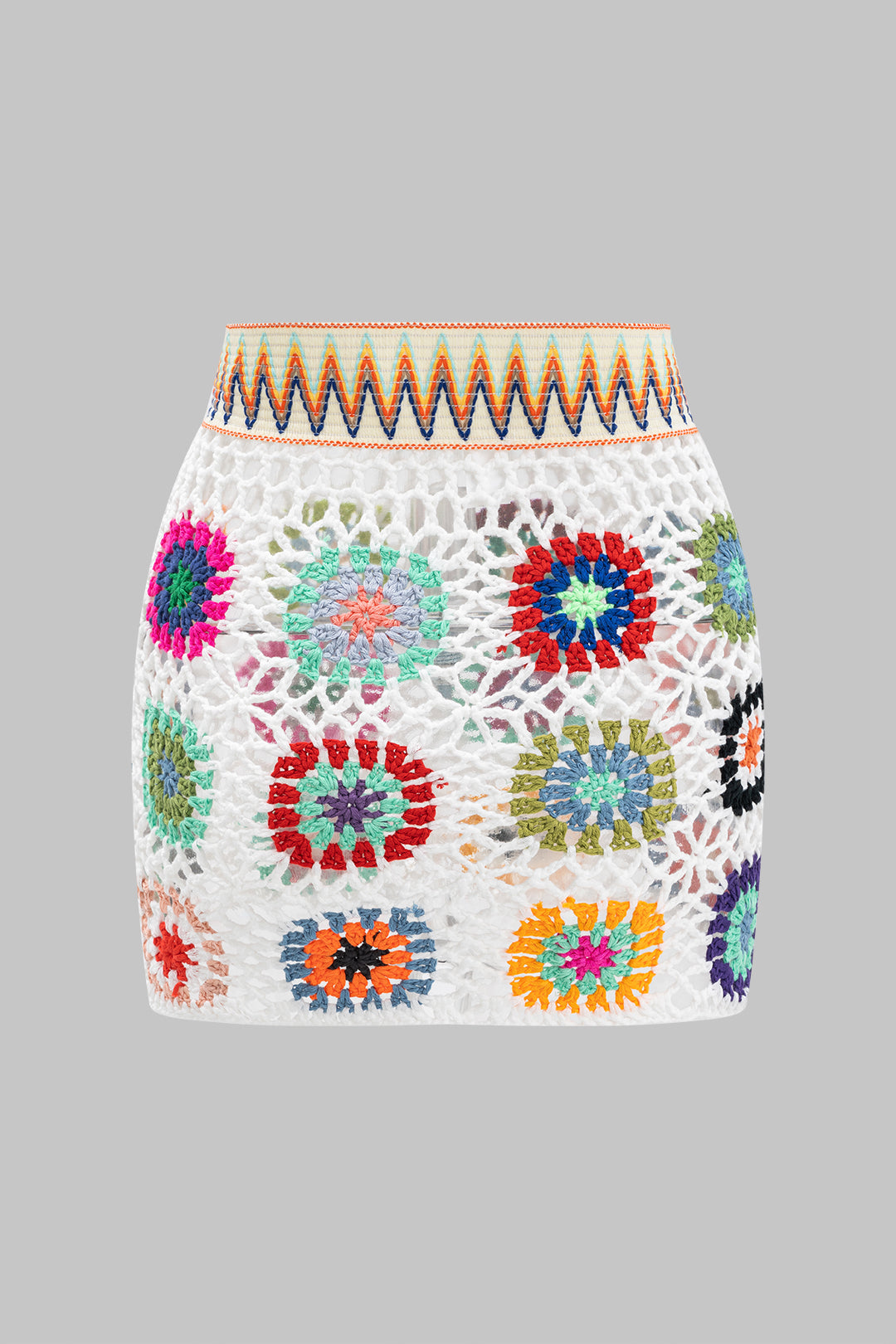 Knit Contrast Cut Out Skirt