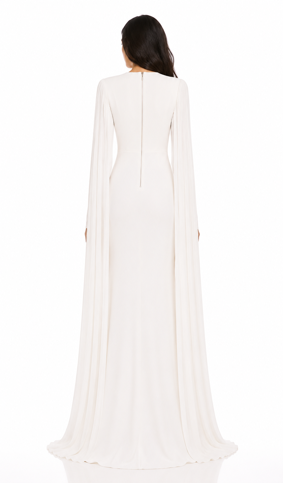 Plunge Neck Cape Sleeve Maxi Dress - Grace