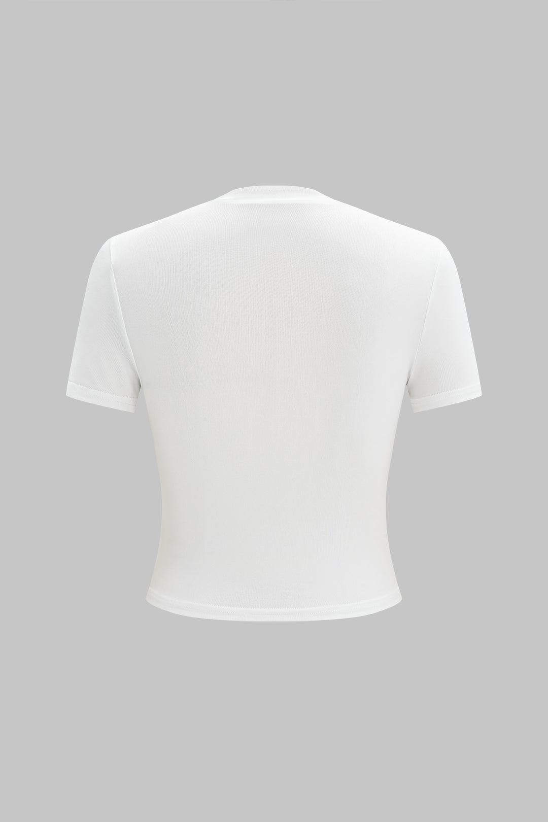 Heart Letter Print Round Neck Short Sleeve T-Shirt