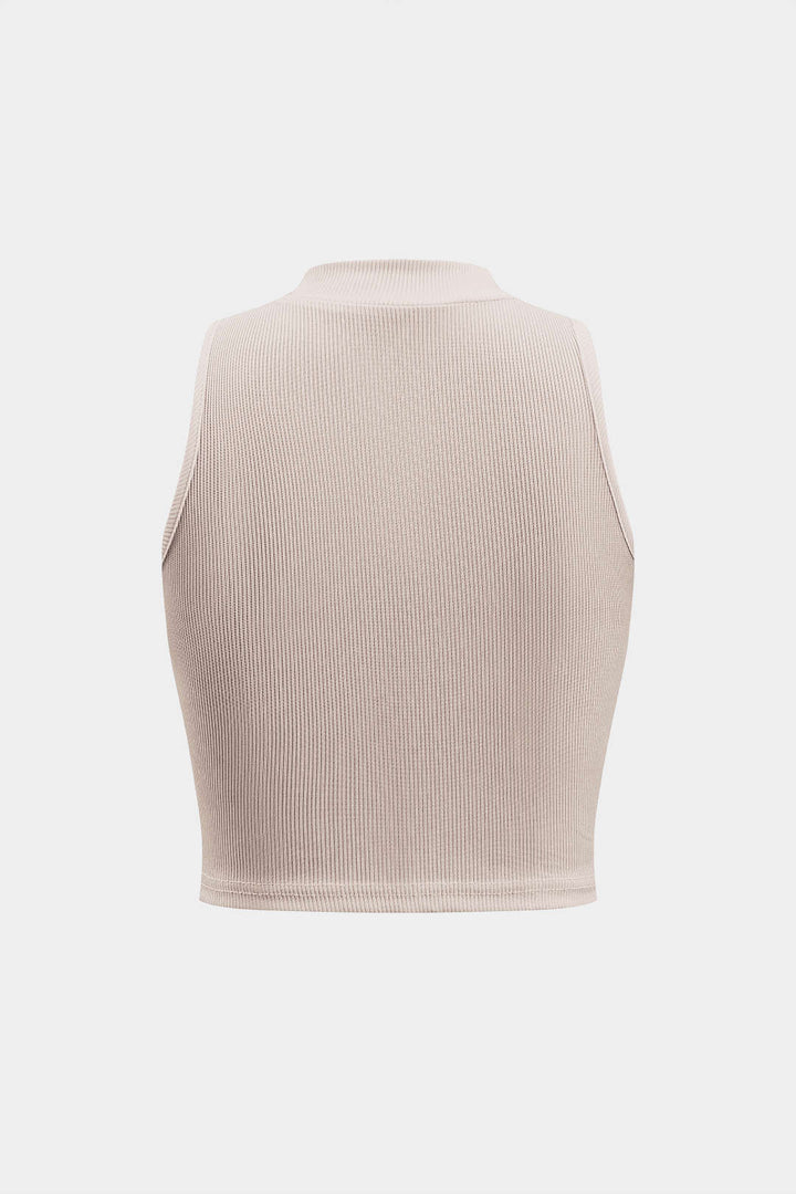 Basic Textured Sleeveless Tank Top