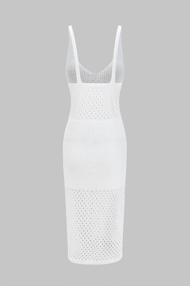 Knit Hollow Out Slip Slit Dress