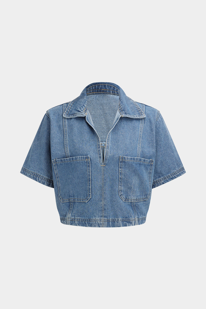 Denim Pocket Short Sleeve Shirt