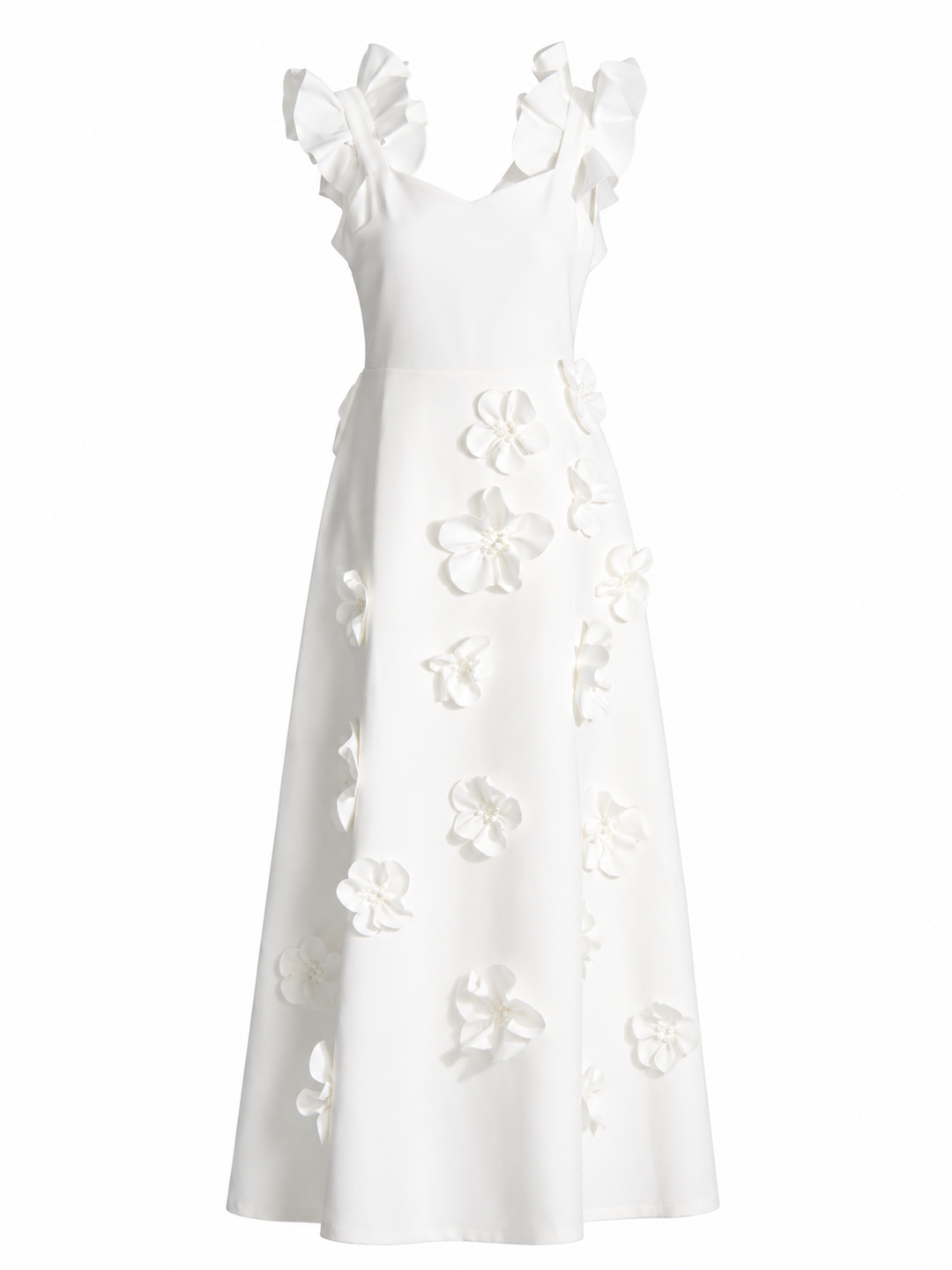 White Floral Appliqué Maxi Dress - Blossom