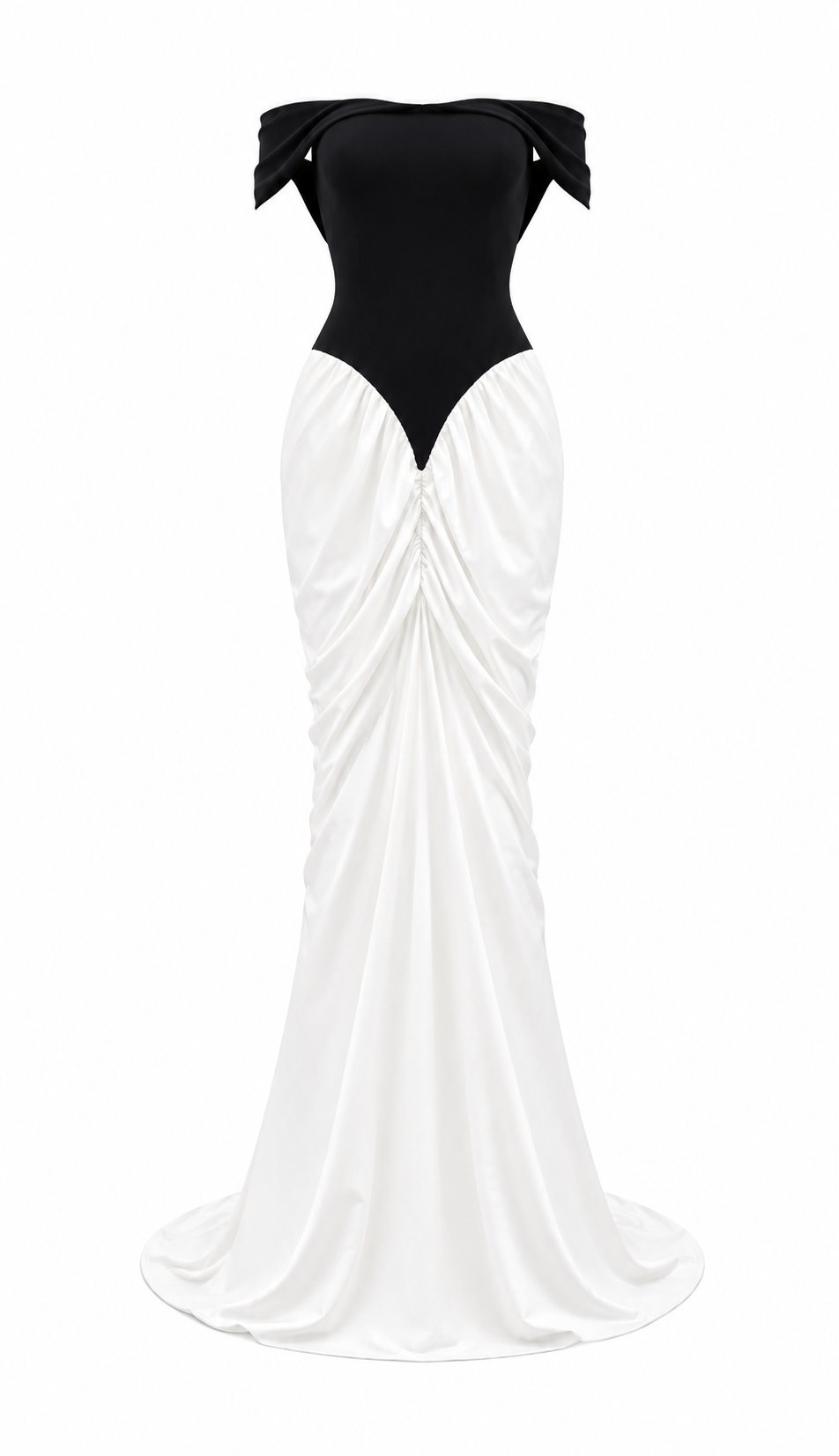 Midnight Contrast Off-Shoulder Gown - Grace
