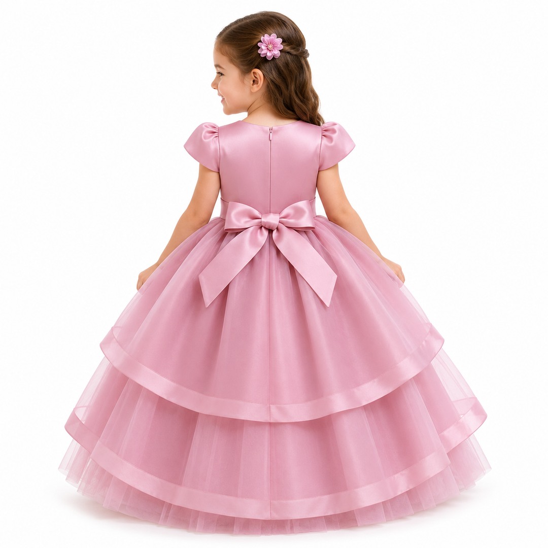 Princess Layered Ball Gown for Girls - Royal