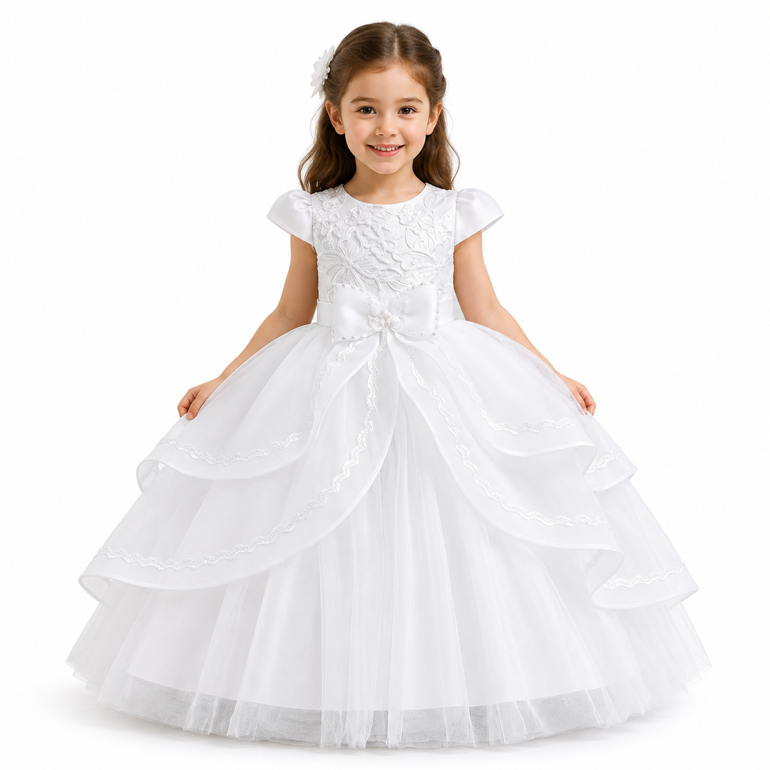 Princess Layered Ball Gown for Girls - Royal