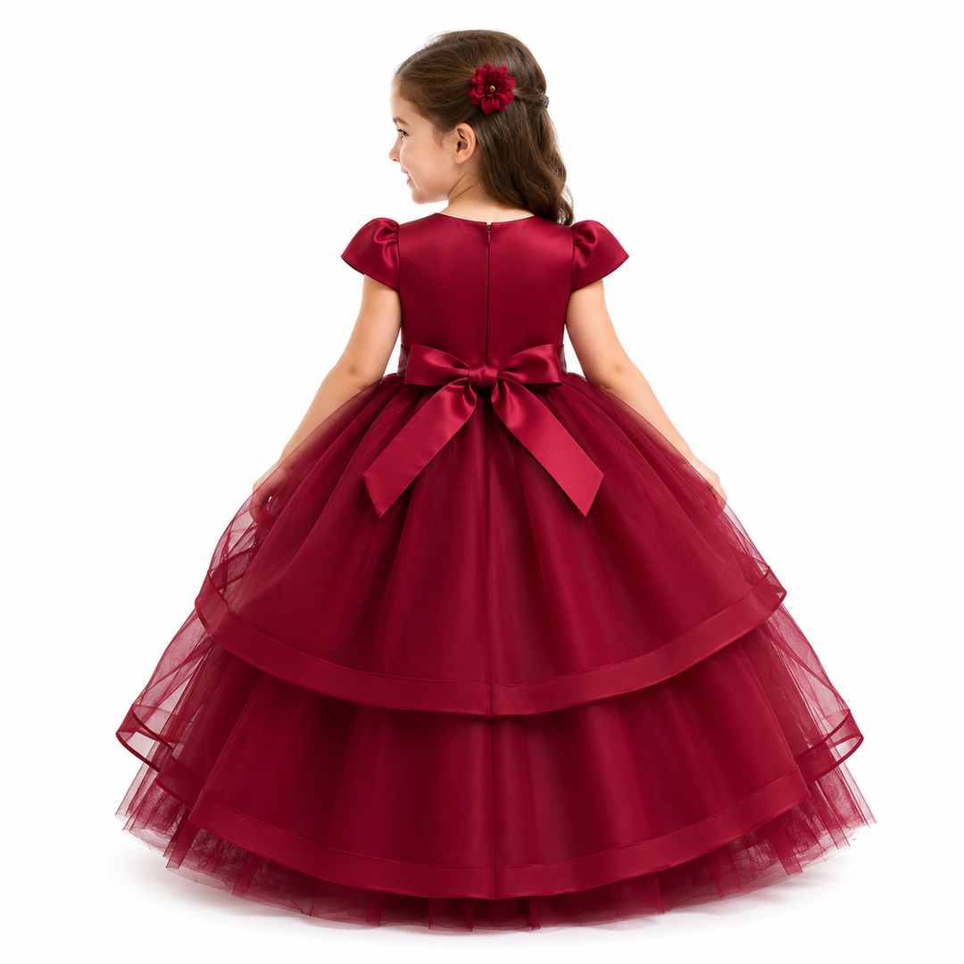 Princess Layered Ball Gown for Girls - Royal