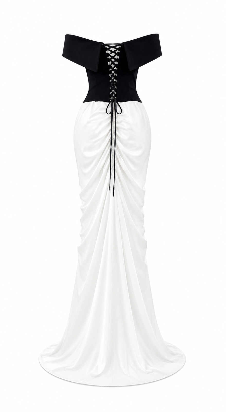 Midnight Contrast Off-Shoulder Gown - Grace