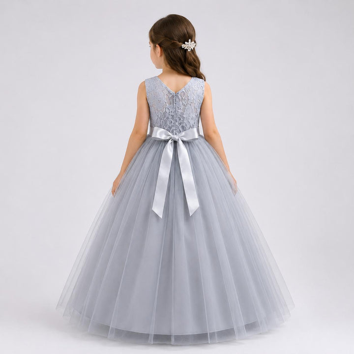 Elegant Lace Princess Dress - Girls