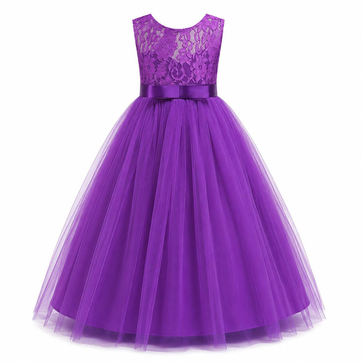 Elegant Lace Princess Dress - Girls