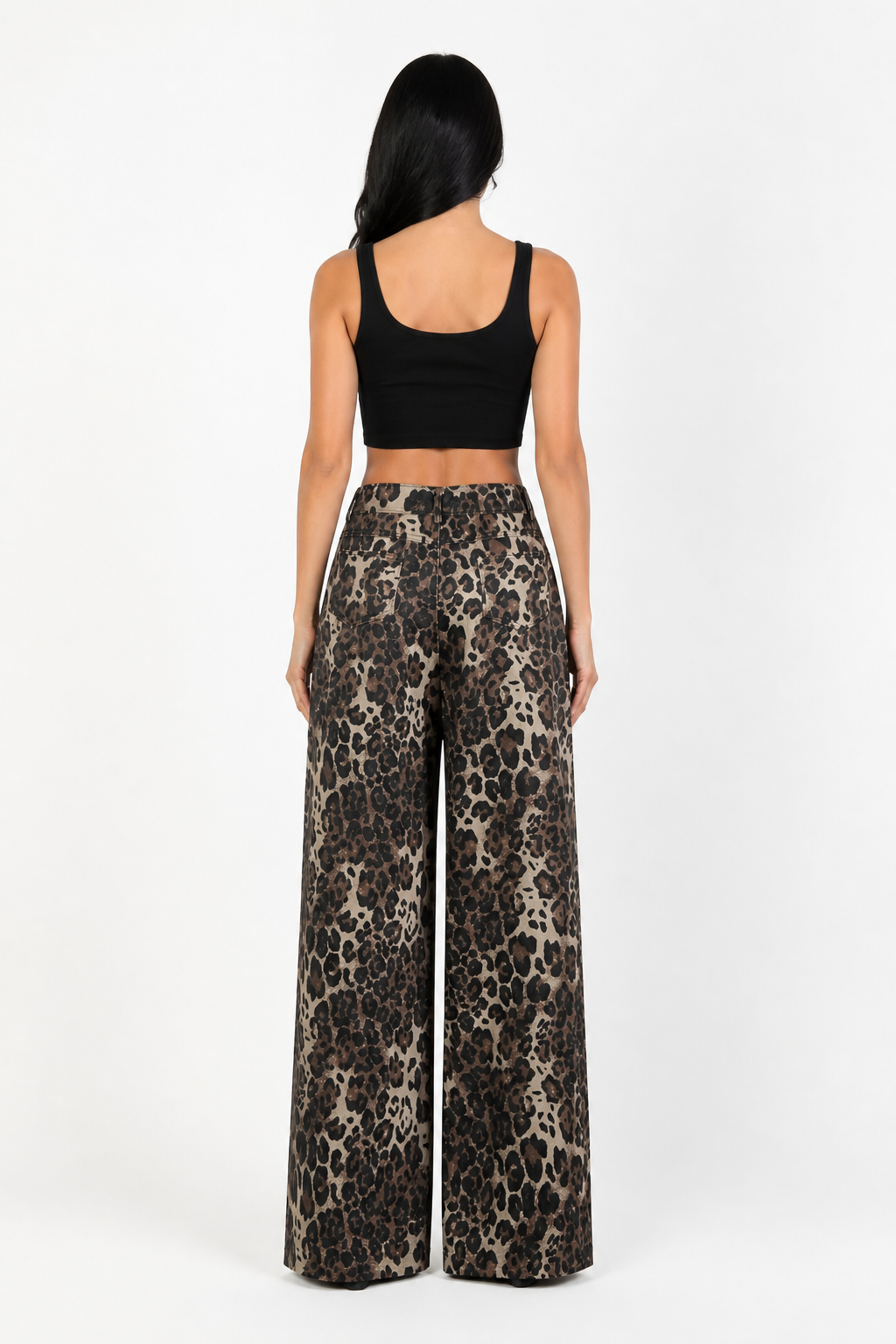 Distressed Leopard Wide-Leg Jeans – STREET