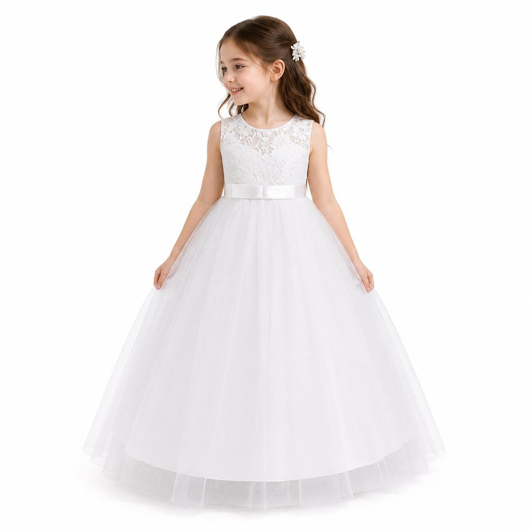 Elegant Lace Princess Dress - Girls