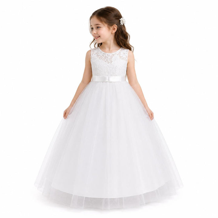 Elegant Lace Princess Dress - Girls