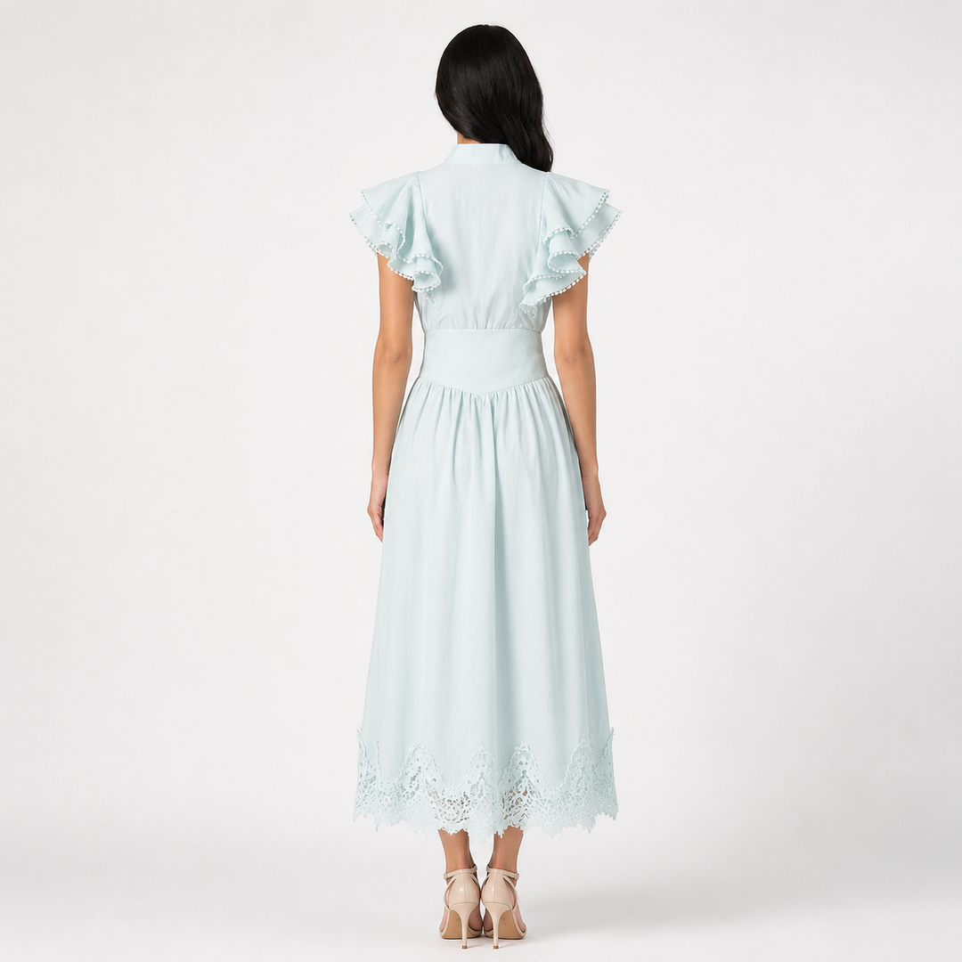 Vintage Lace Hem Midi Dress - Charm