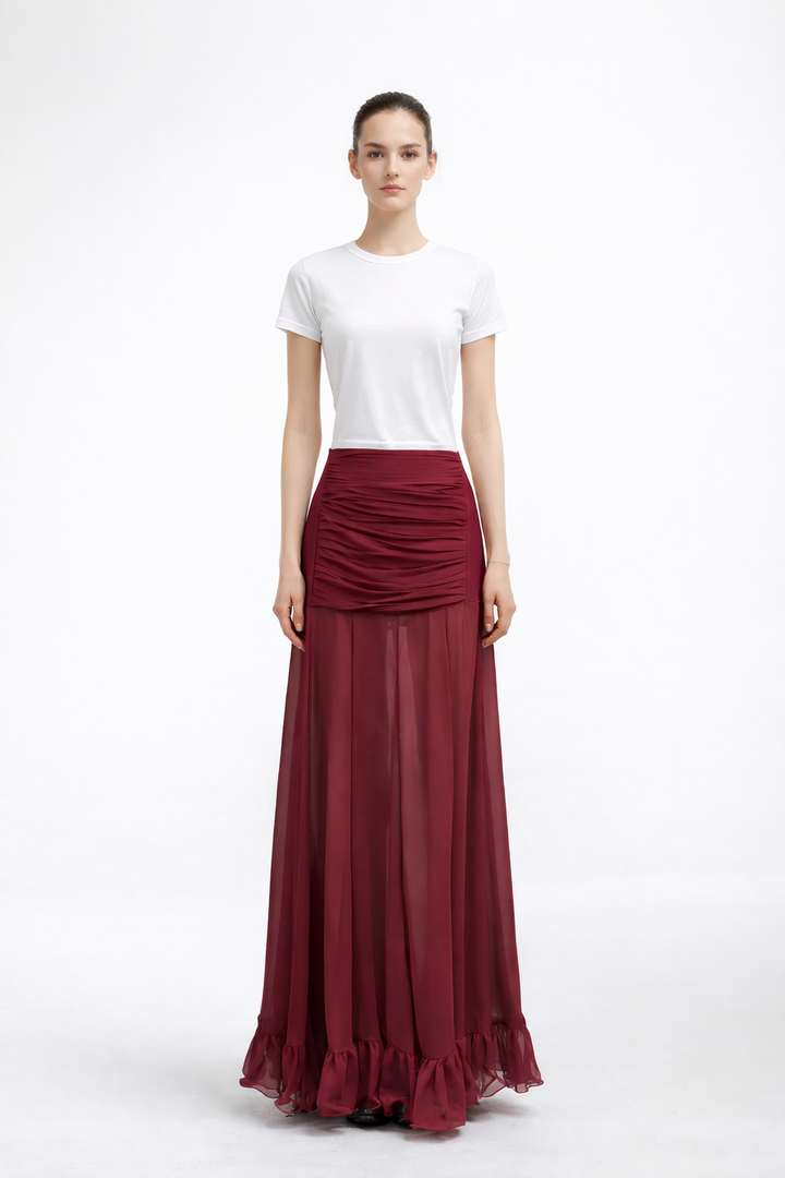 Elegant High-Waist Mermaid Maxi Skirt – PINKOR