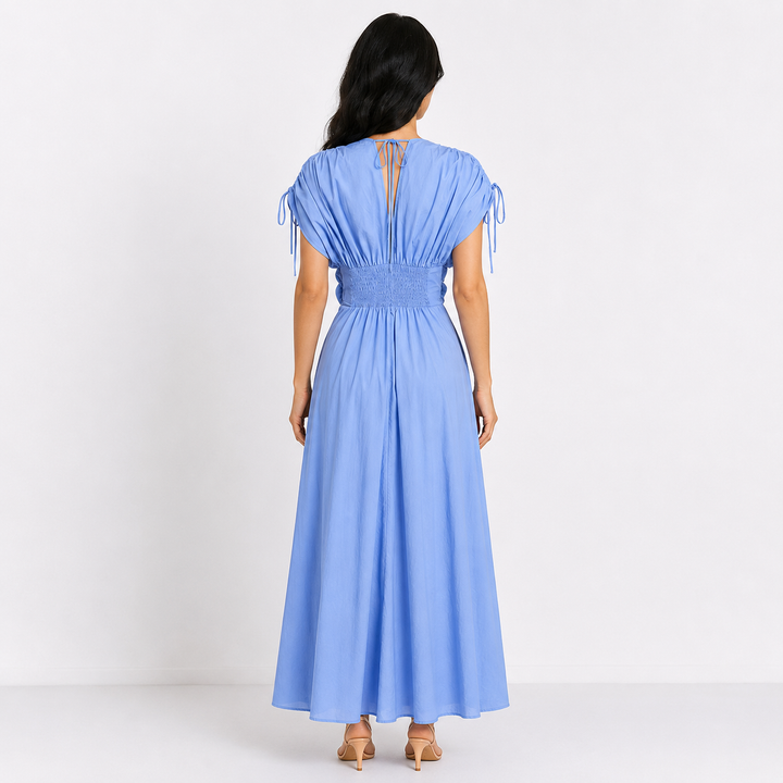 White Floral Waist Detail Midi Dress – BLANCHÉA