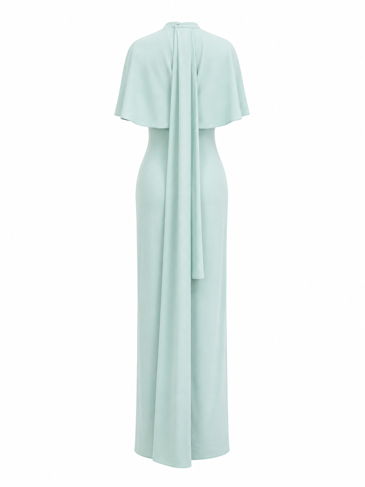 Cape Sleeve Fitted Maxi Dress – MINT