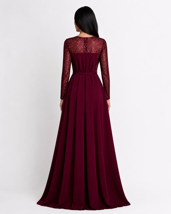 Elegant Lace Evening Gown - ÉLORIA