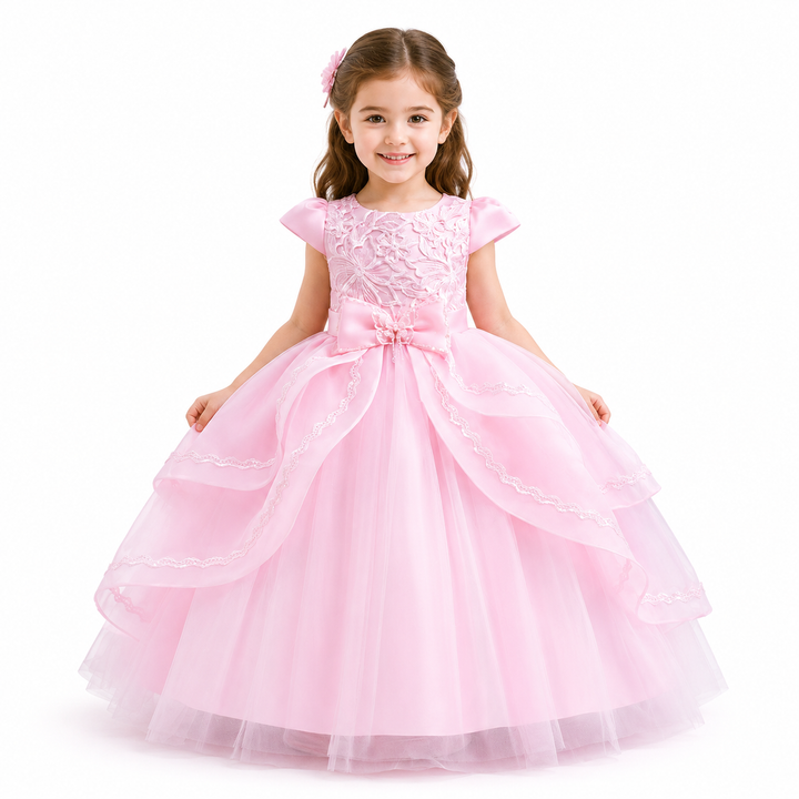 Princess Layered Ball Gown for Girls - Royal