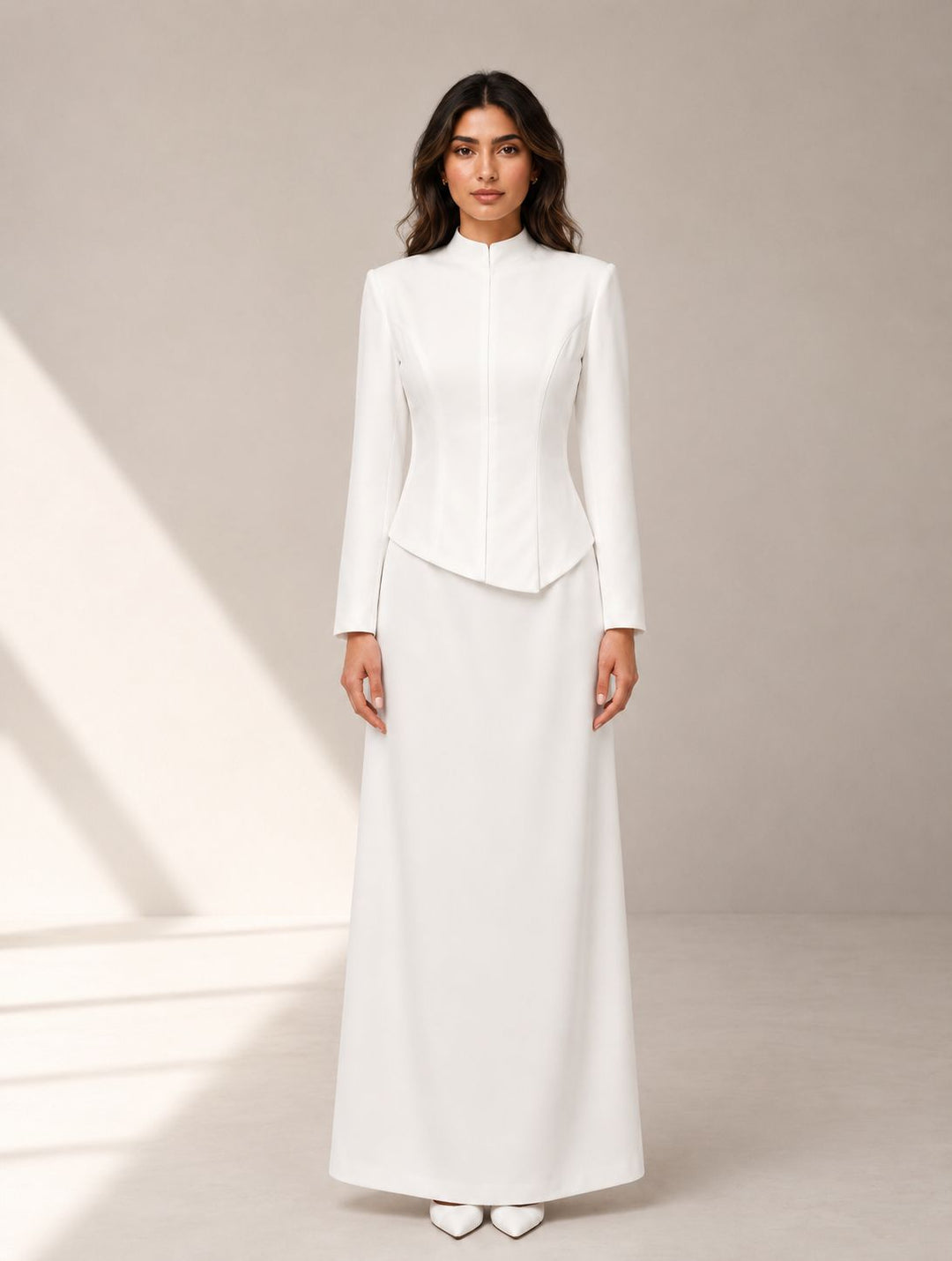 Elegant High-Neck Maxi Dress - Cocoa
