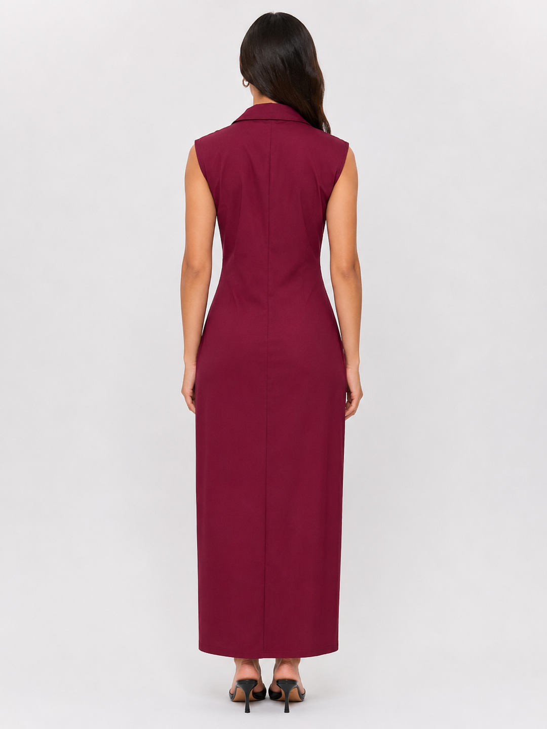 Elegant Contrast Trim Midi Dress - Modern
