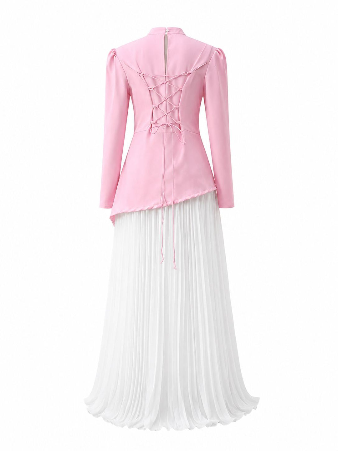 Pleated Chiffon Maxi Dress Set - Sky