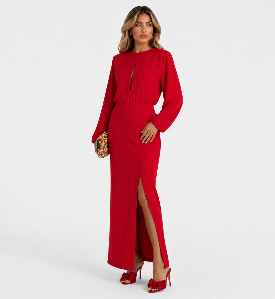 Scarlet Long Sleeve Evening Gown - Valencia