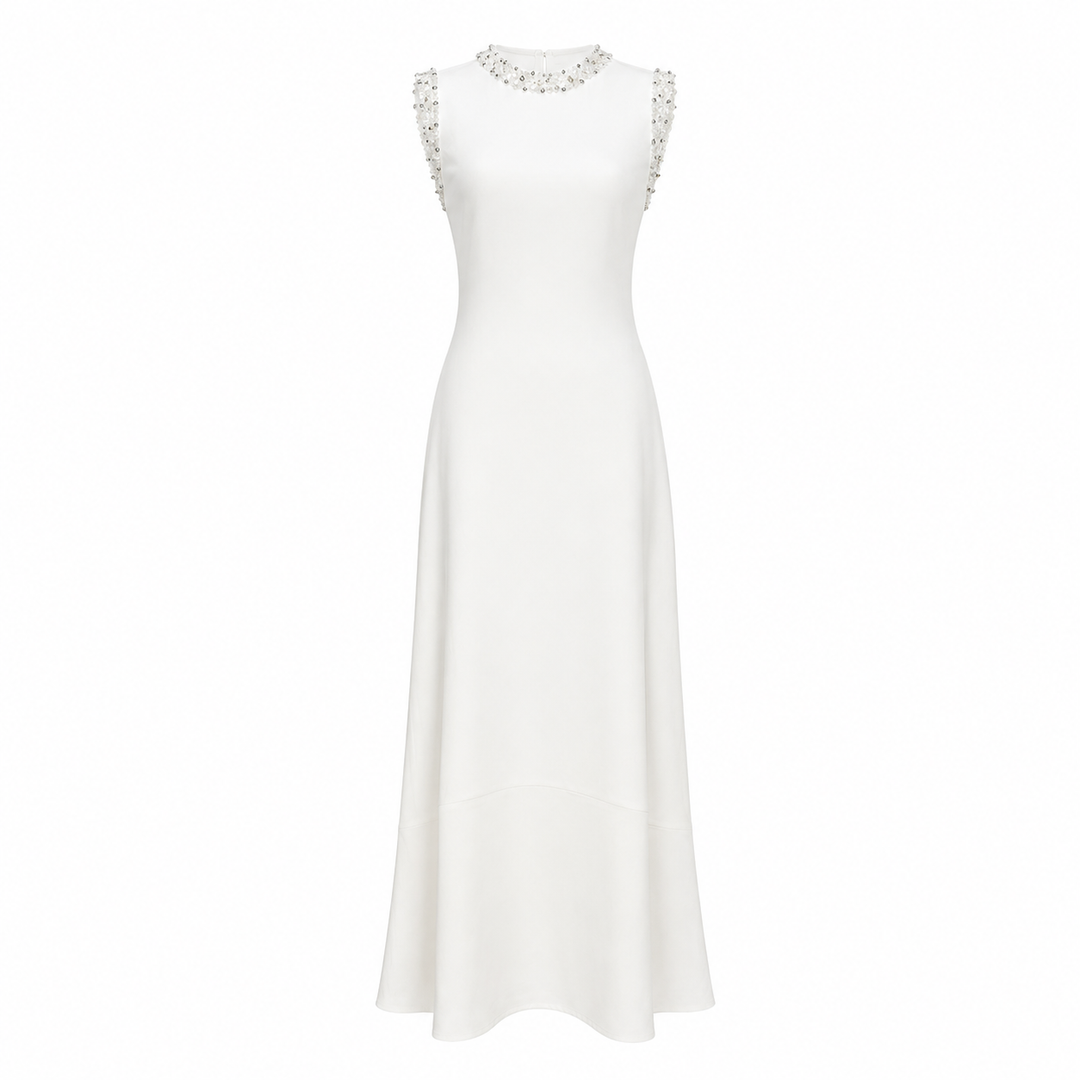 Embellished Sleeveless Maxi Dress - Sky