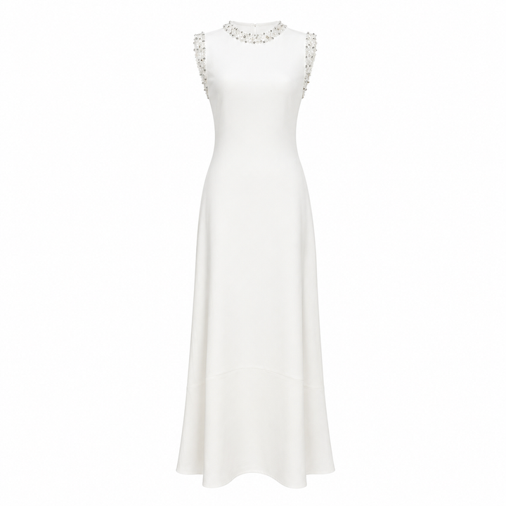 Embellished Sleeveless Maxi Dress - Sky