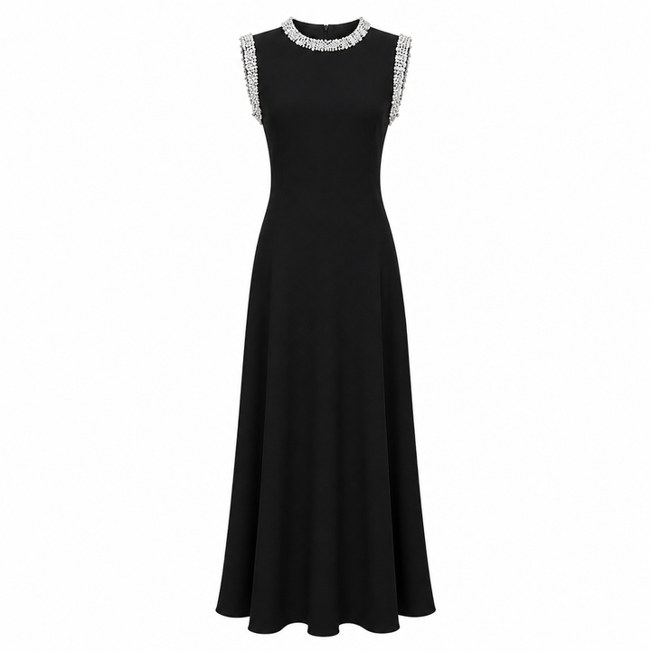 Embellished Sleeveless Maxi Dress - Sky