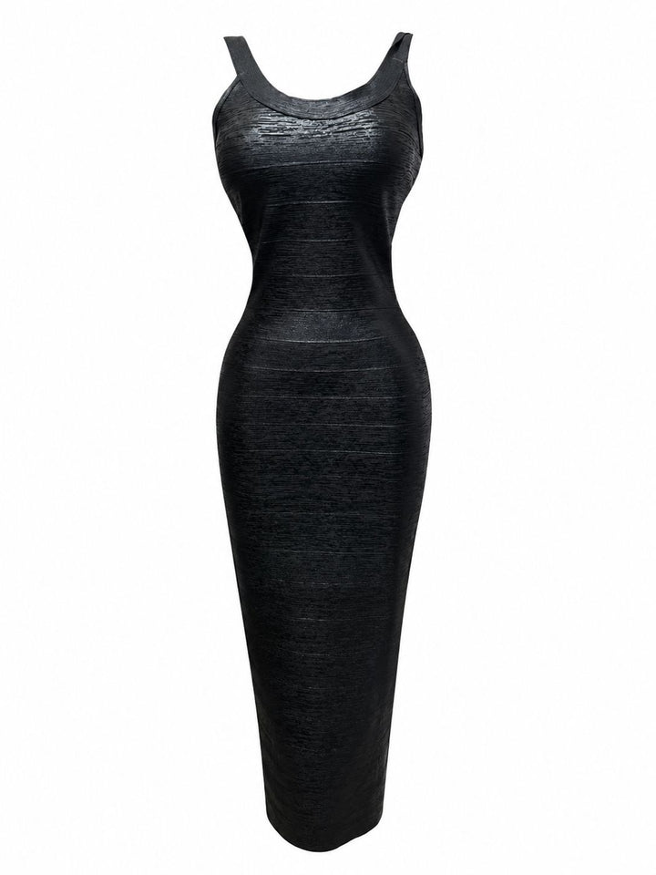 Metallic Textured Bodycon Mini Dress - Shimmer