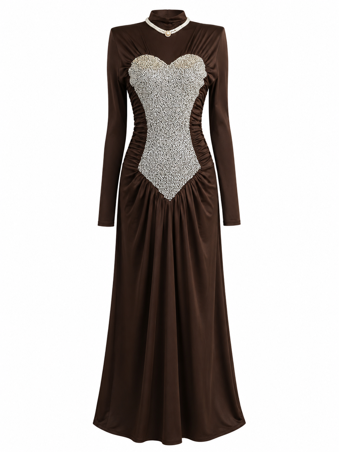 Crystal Corset Ruched Maxi Dress - Luxe
