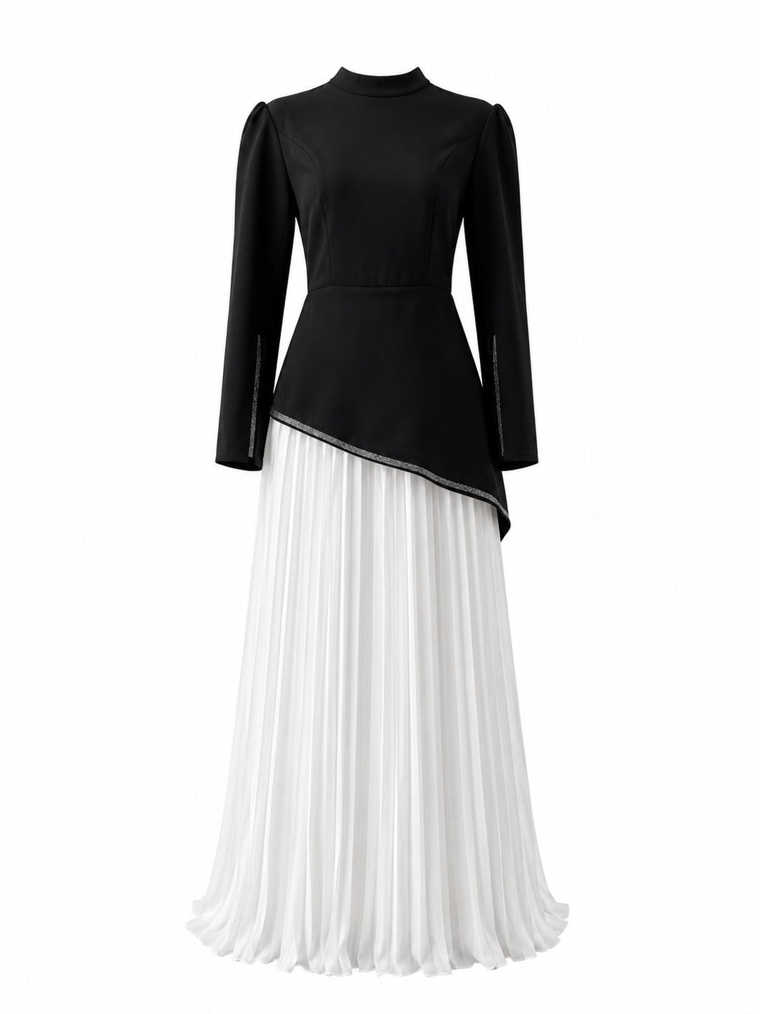 Pleated Chiffon Maxi Dress Set - Sky