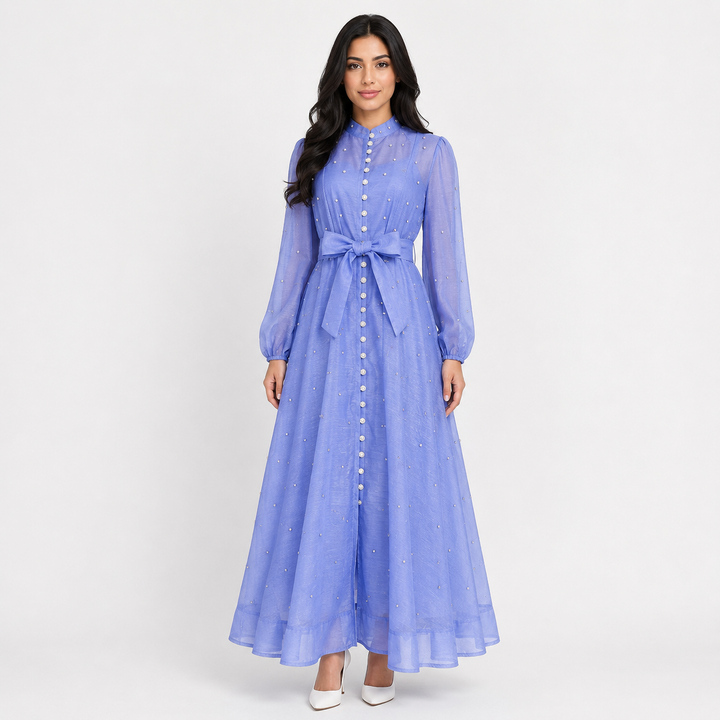 Pearl Embellished Maxi Dress - Midnight