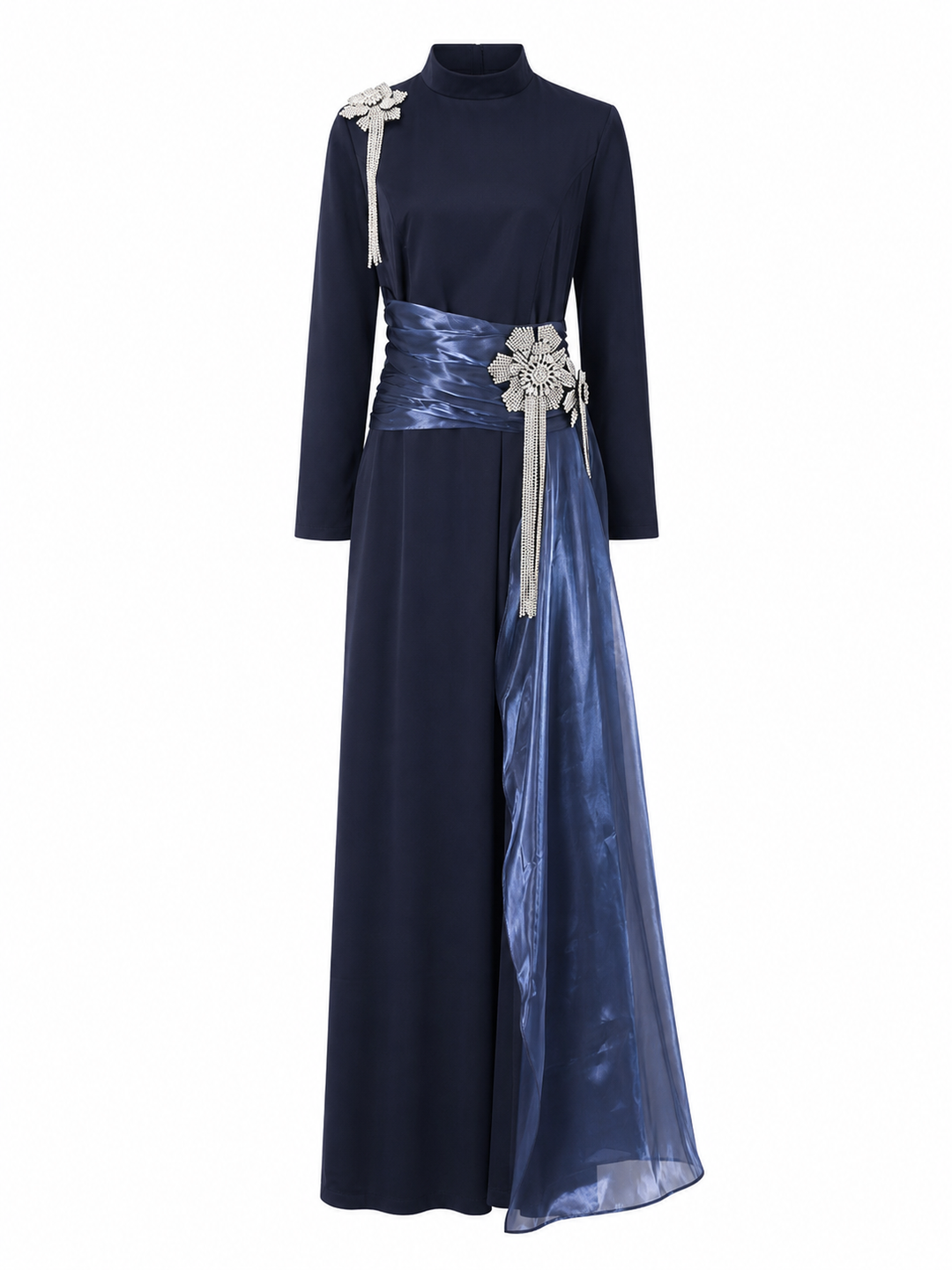 Embellished Sash Maxi Dress - Midnight