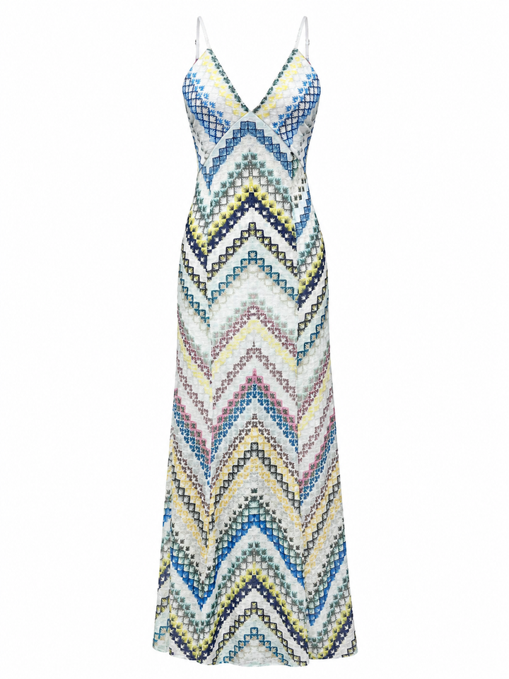 Chevron Print Maxi Dress - Breeze
