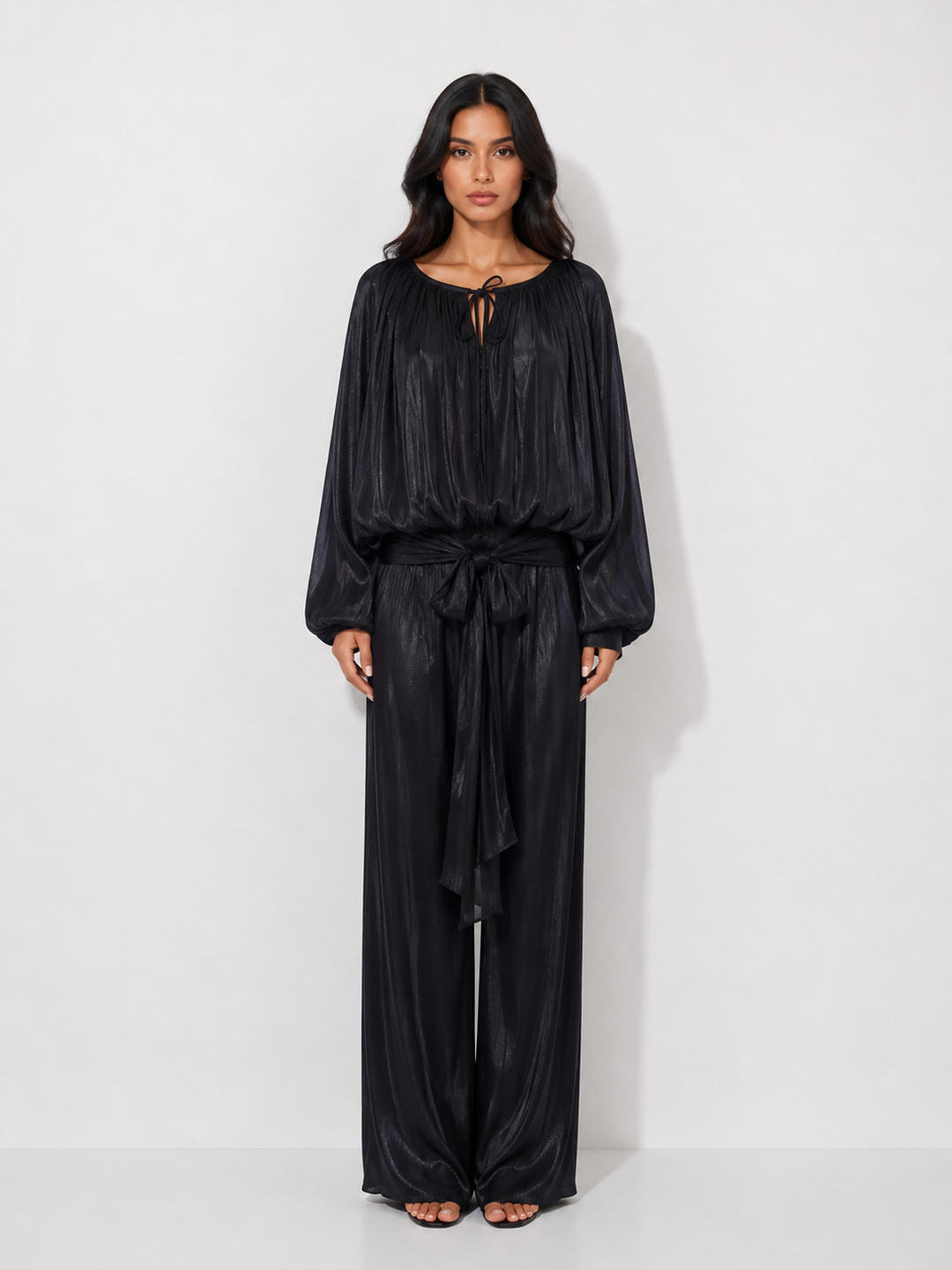 Pearl Mist Shimmer Blouse - Elegance