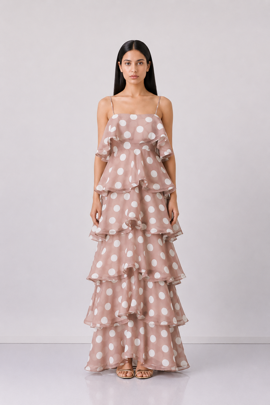 Polka Dot Tiered Maxi Dress - Charm